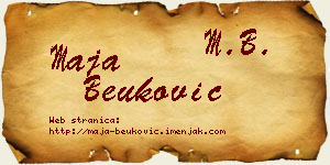 Maja Beuković vizit kartica